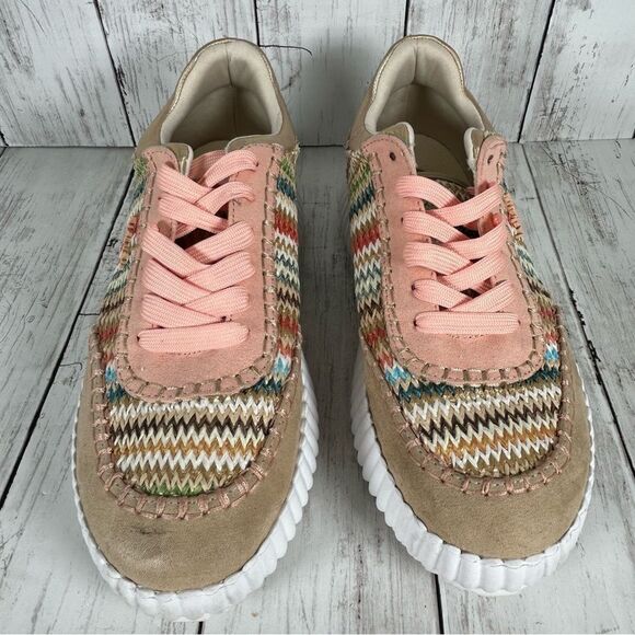 LA STRADA Raffia Leather Fashion Sneakers Multicolor Size EU 38 US SIZE 7 - Picture 5 of 9